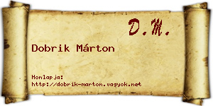 Dobrik Márton névjegykártya