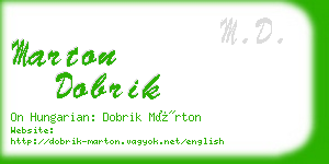 marton dobrik business card